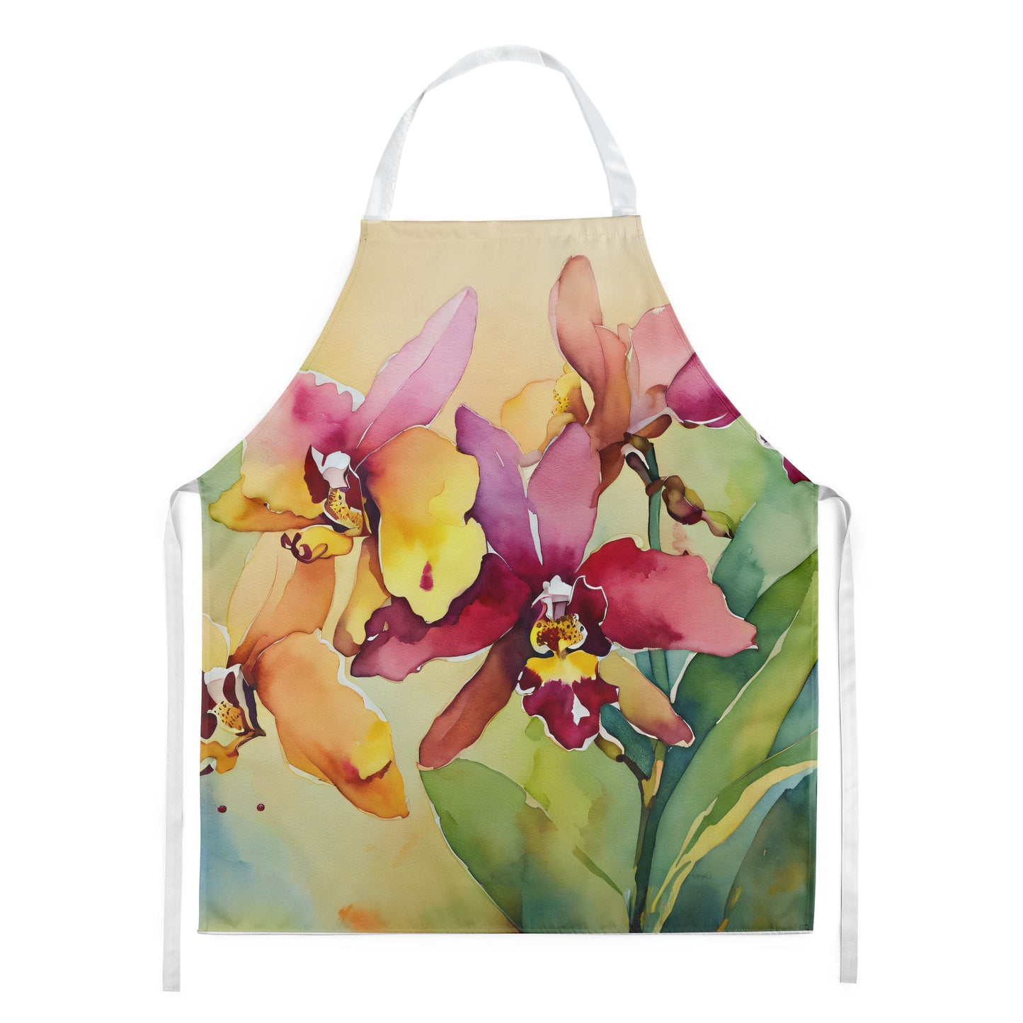 Orchids in Watercolor Apron by Caroline's Treasures