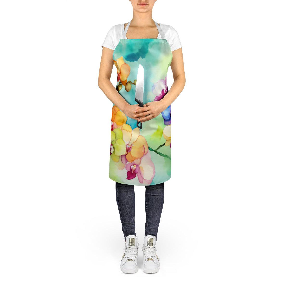 Orchids in Watercolor Apron by Caroline's Treasures