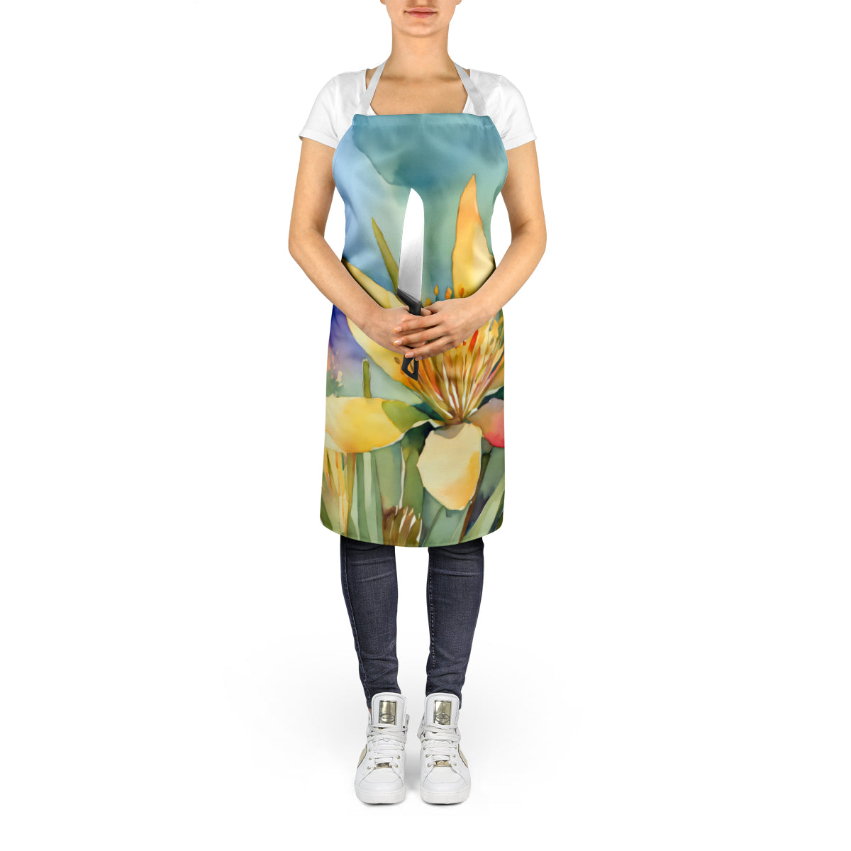 New Mexico Yucca Flower in Watercolor Apron by Caroline's Treasures