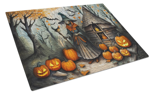 Slavic Witch Spooky Halloween Glass Cutting Board Large by Caroline's Treasures