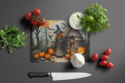 Slavic Witch Spooky Halloween Glass Cutting Board Large by Caroline's Treasures