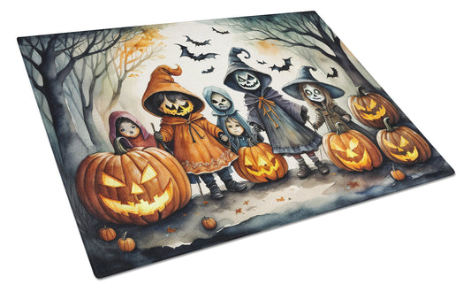 Trick or Treaters Spooky Halloween Glass Cutting Board Large by Caroline's Treasures