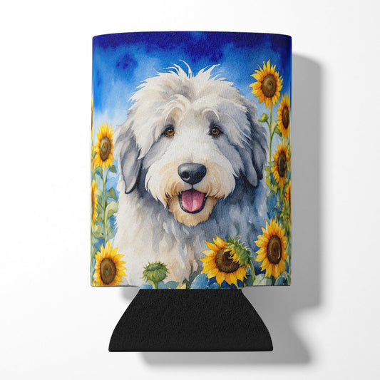 Old English Sheepdog in Sunflowers Can or Bottle Hugger by Caroline's Treasures