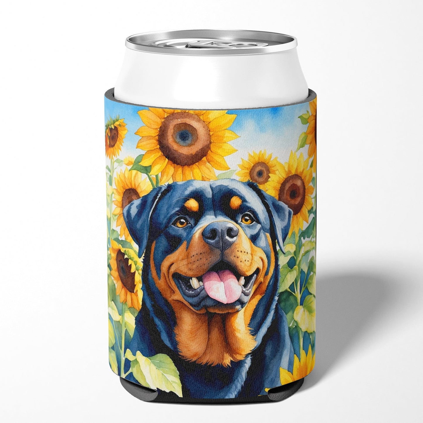 Rottweiler in Sunflowers Can or Bottle Hugger by Caroline's Treasures