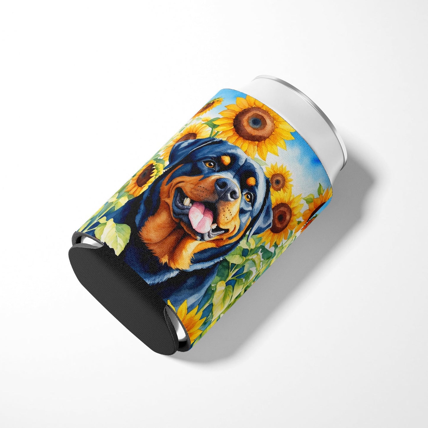 Rottweiler in Sunflowers Can or Bottle Hugger by Caroline's Treasures