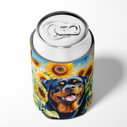 Rottweiler in Sunflowers Can or Bottle Hugger by Caroline's Treasures