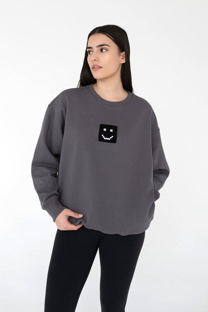 SuperSoft™ Pixel Charcoal Sweatshirt by Amoo