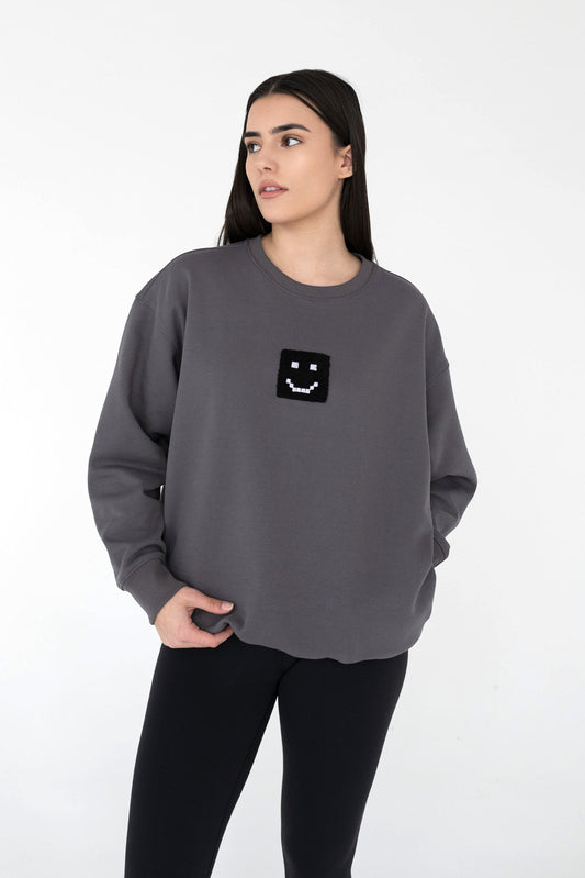 SuperSoft™ Pixel Charcoal Sweatshirt by Amoo