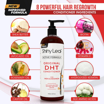 Active Formula DHT Blocker Conditioner for Hair Loss (16oz) by Shiny Leaf