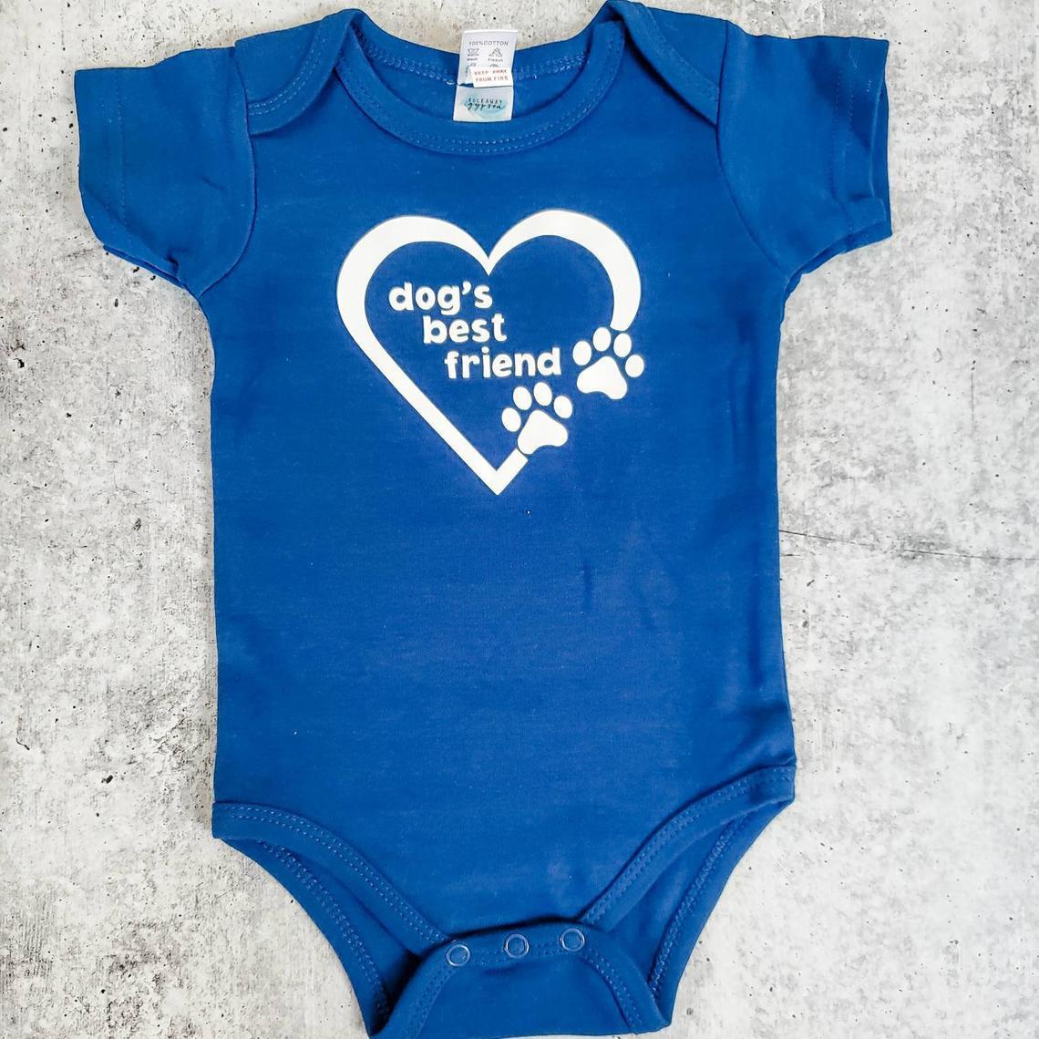 DOG'S BEST FRIEND Short Sleeve Baby Bodysuit by Salt and Sparkle