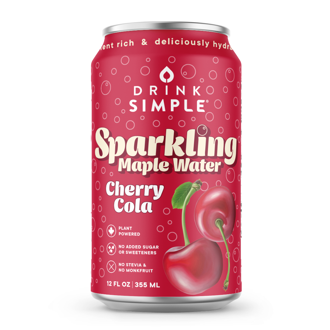 Mixed 12 Pack Sparkling Maple Waters- 4 Flavors: Cherry Cola, Raspberry Lemon, Blackberry Lemon, and Orange Cream by Drink Simple