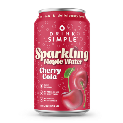 Mixed 12 Pack Sparkling Maple Waters- 4 Flavors: Cherry Cola, Raspberry Lemon, Blackberry Lemon, and Orange Cream by Drink Simple