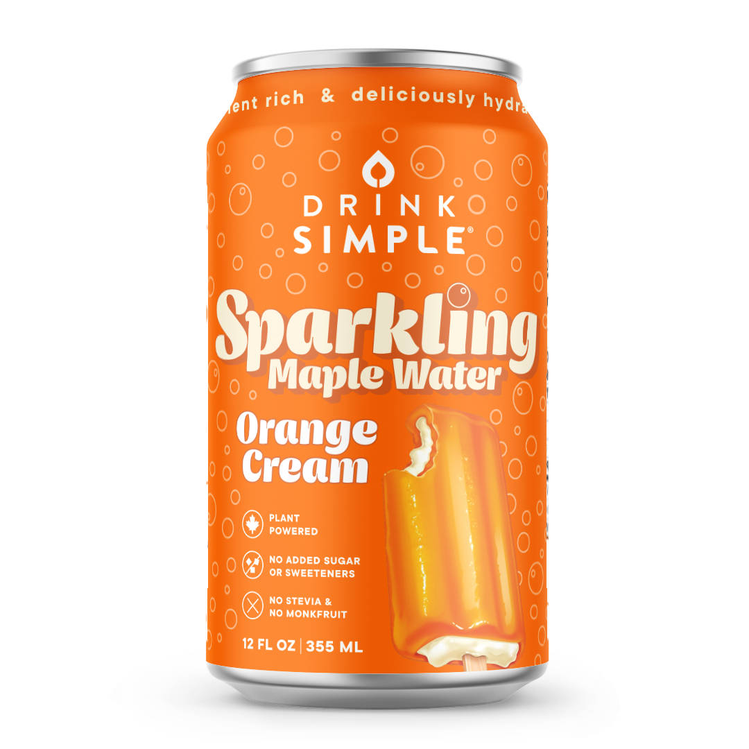 12 oz. Orange Cream Sparkling Maple Water - 12 Pack by Drink Simple