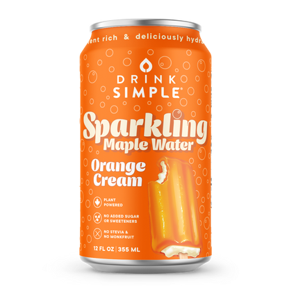 12 oz. Orange Cream Sparkling Maple Water - 12 Pack by Drink Simple