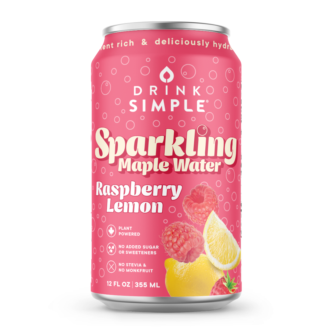 12 oz. Raspberry Lemon Sparkling Maple Water - 12 Pack by Drink Simple