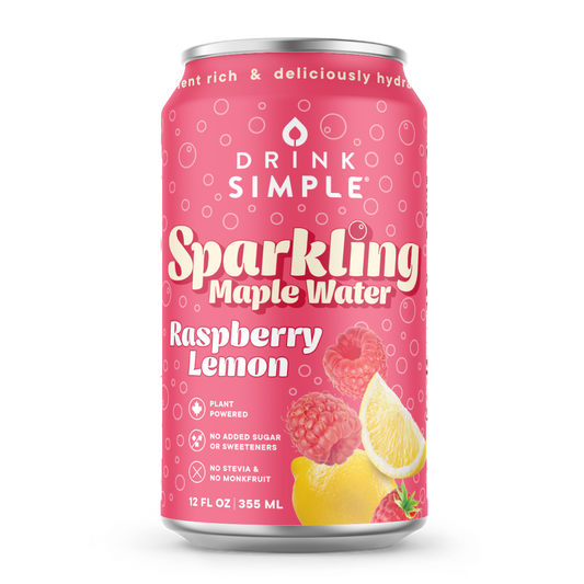 12 oz. Raspberry Lemon Sparkling Maple Water - 12 Pack by Drink Simple