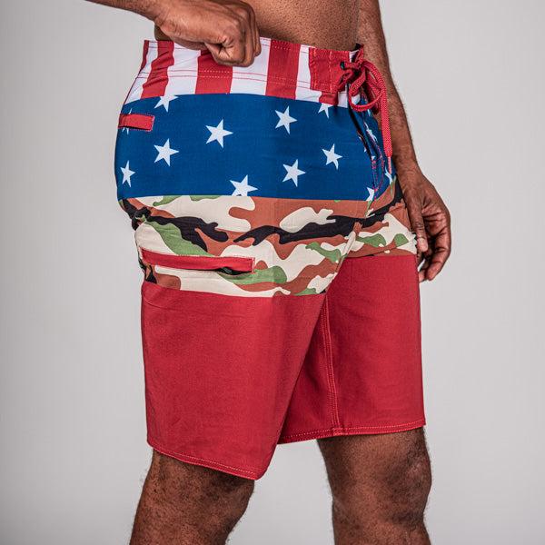 Board Shorts | Patriot | Black SA Shield by Soul of Adventure