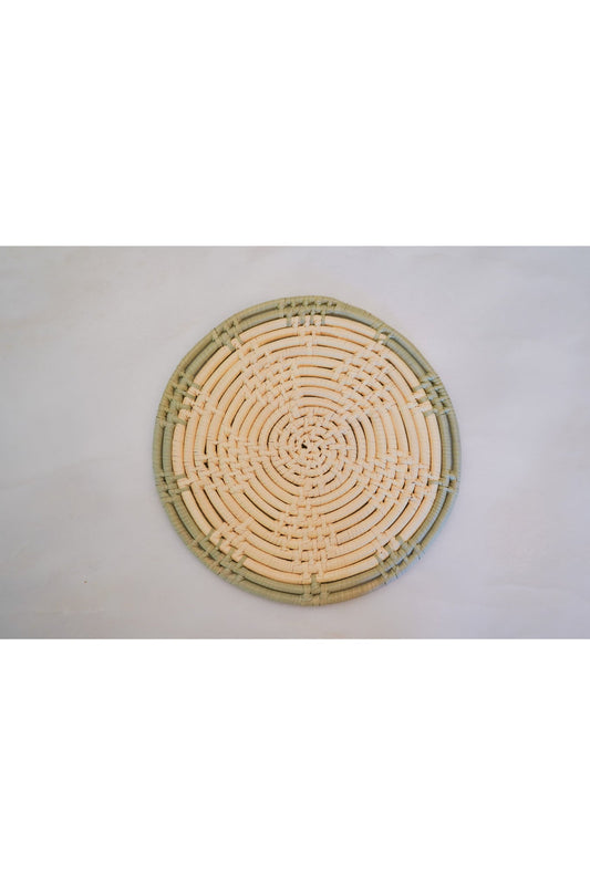 Round 8 inch Trivet with Sage Trim by 2nd Story Goods