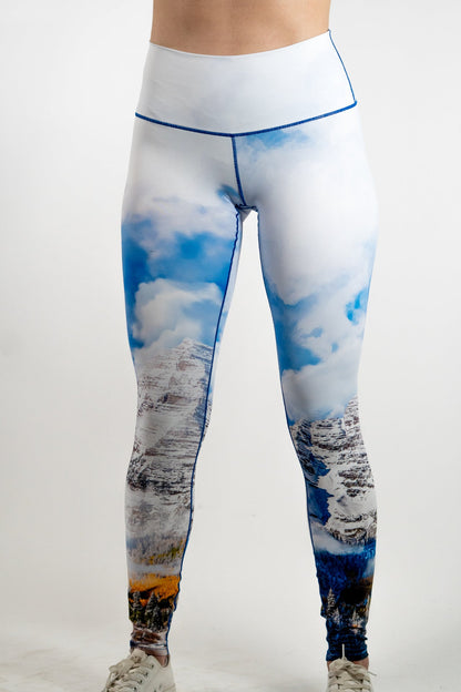 Maroon Bells Fall Yoga Pants by Colorado Threads Clothing