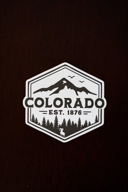 Colorado EST. 1876 Sticker by Colorado Threads Clothing