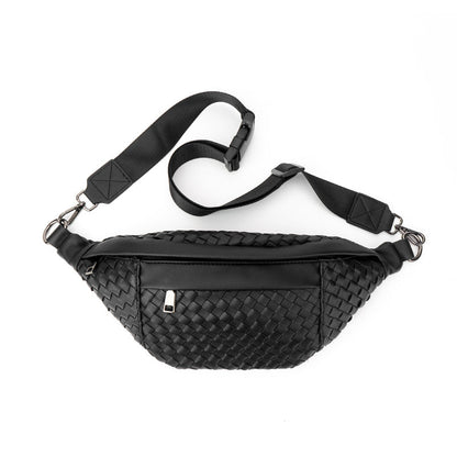 The Riley | Woven Leather Sling Bag by Babs+Birdie