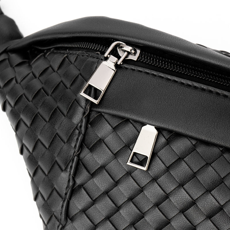 The Riley | Woven Leather Sling Bag by Babs+Birdie