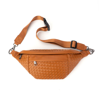 The Riley | Woven Leather Sling Bag by Babs+Birdie