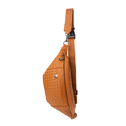 The Riley | Woven Leather Sling Bag by Babs+Birdie