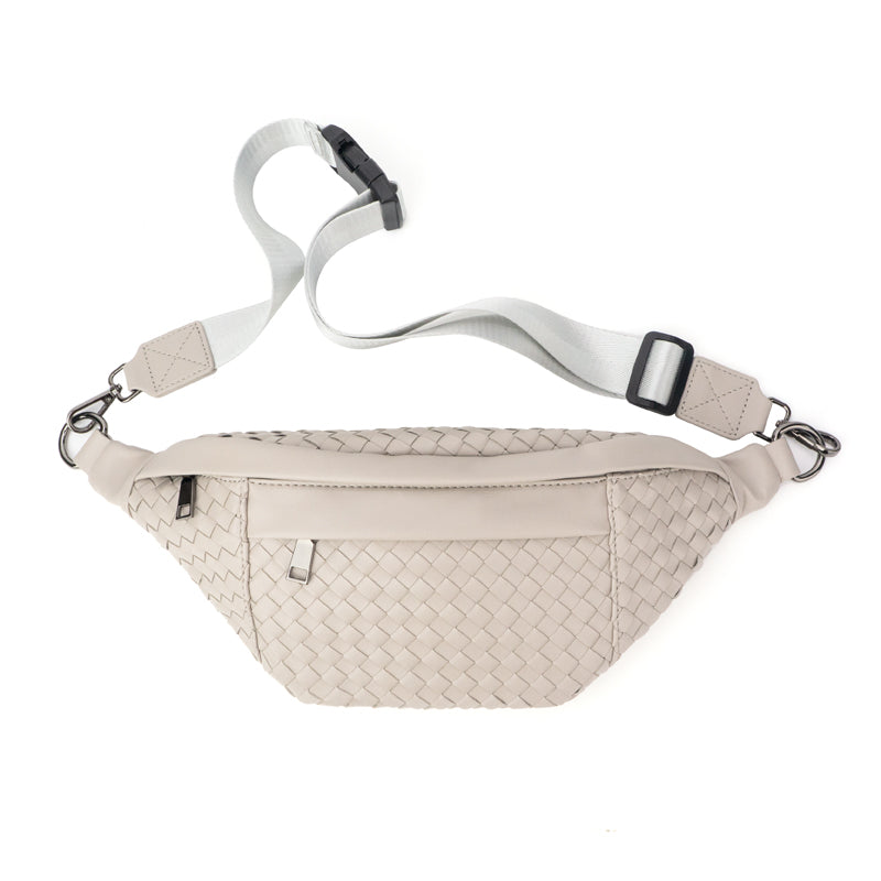 The Riley | Woven Leather Sling Bag by Babs+Birdie