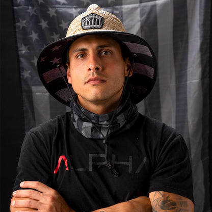 Ladder Under Brim Straw Hat | Blackout American Flag by Soul of Adventure