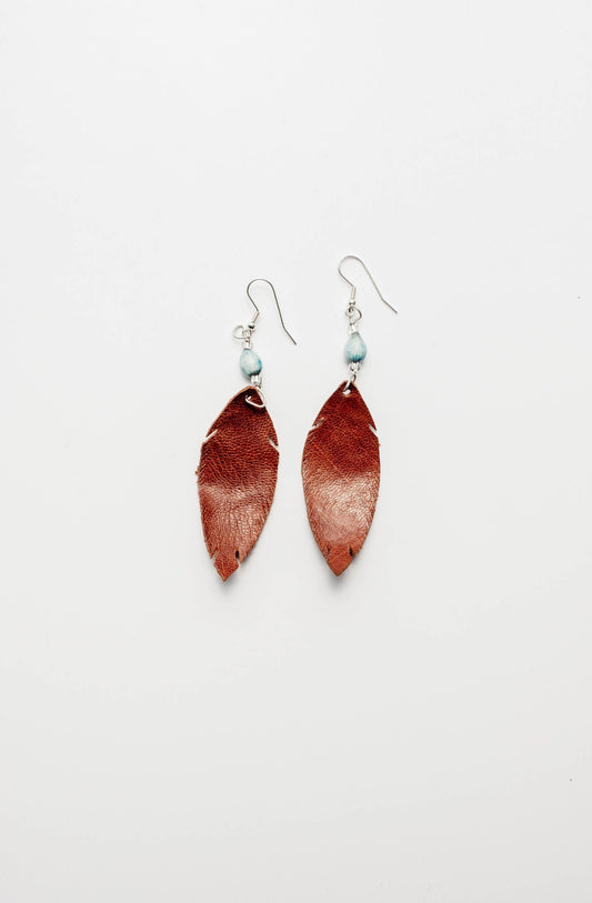 Leather Feather Earring by 2nd Story Goods