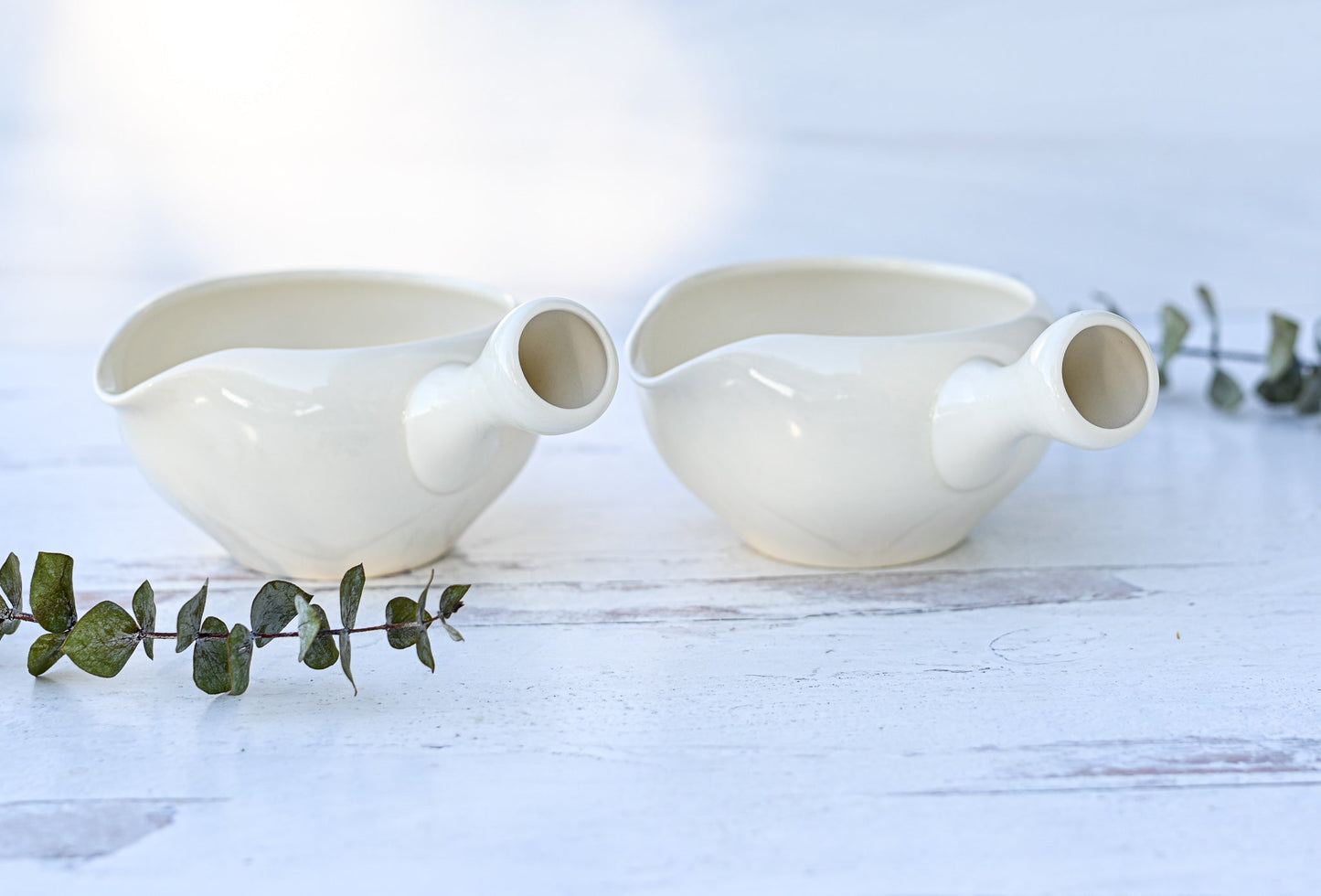 White Matcha Bowl with Spout by Aprika Life