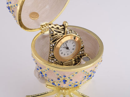 Pink Faberge Egg with Clock Inside by Keren Kopal