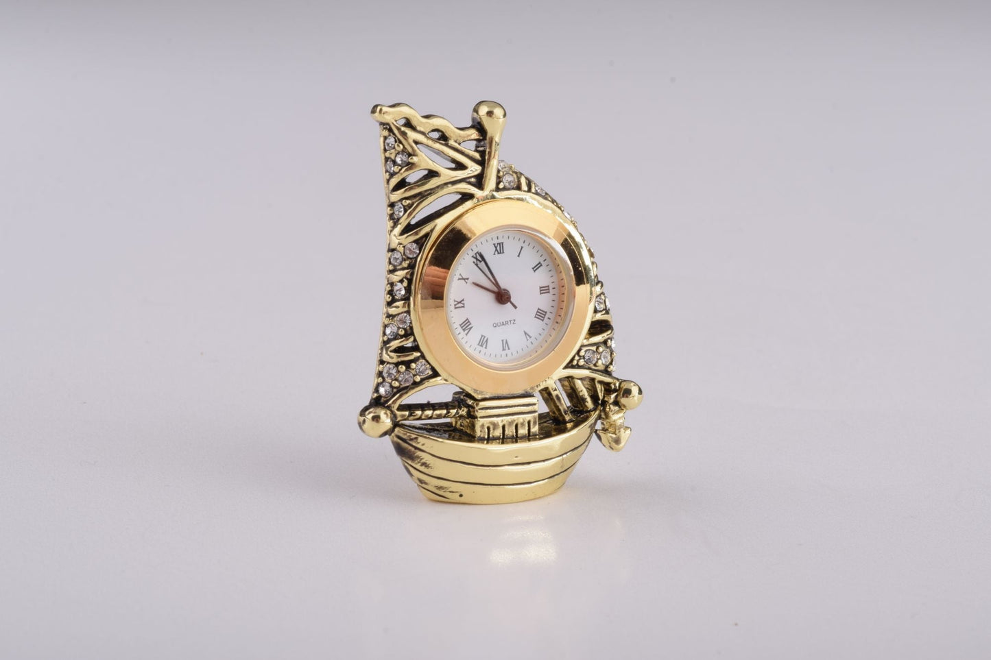 Pink Faberge Egg with Clock Inside by Keren Kopal