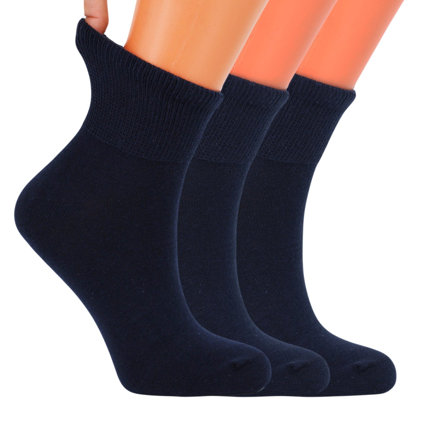 3 Pairs - Diabetic Ankle Socks Cotton Non-binding Top Diabetes Socks Shoe Size 5-7 by Mars Outlet Store LLC