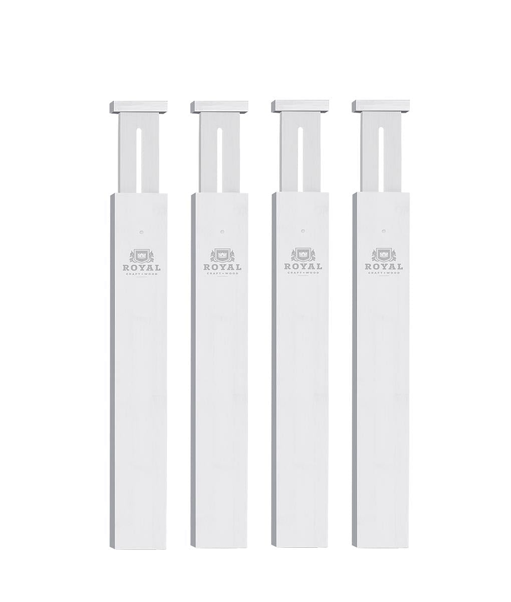 Kitchen Drawer Adjustable Dividers Set of 4 White Color by Royal Craft Wood