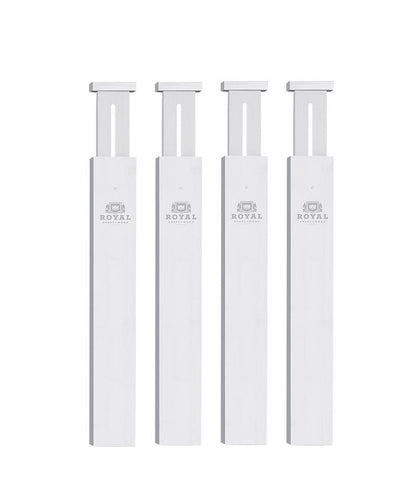 Kitchen Drawer Adjustable Dividers Set of 4 White Color by Royal Craft Wood