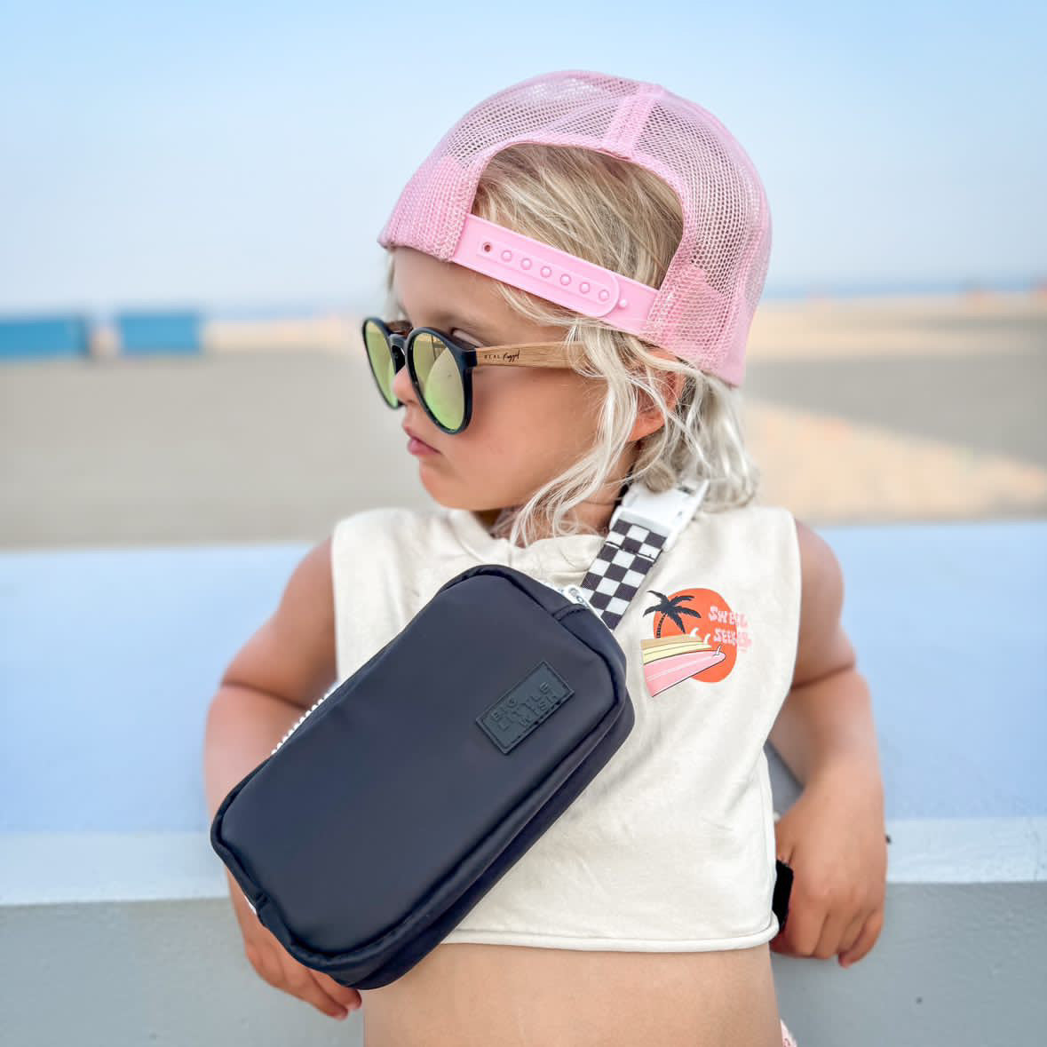 The City Bag- Kids Belt Bag- Black by Big Little Wish