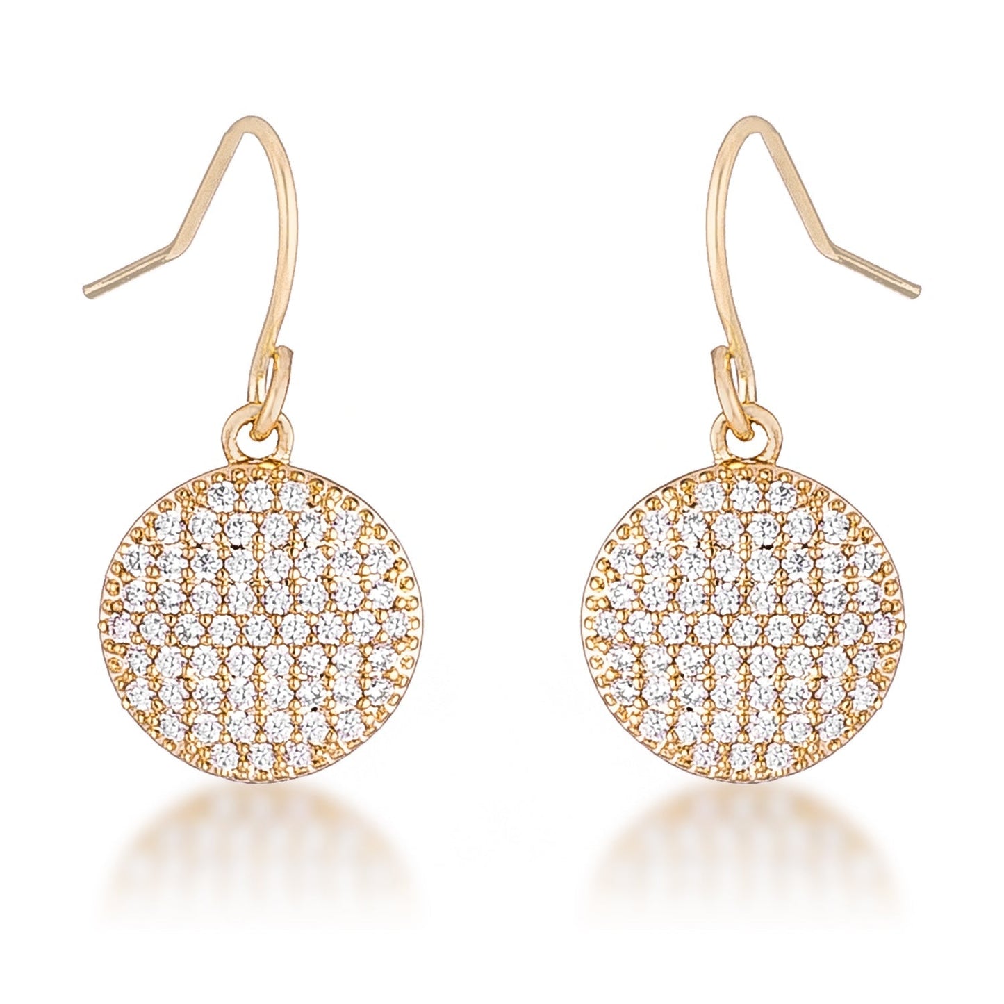 .6 Ct Elegant CZ Plated Disk Earrings by Avera Group