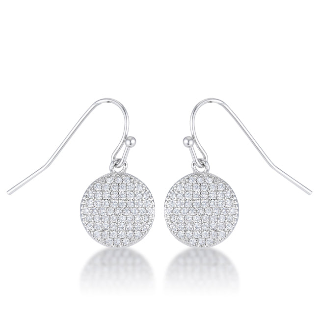 .6 Ct Elegant CZ Plated Disk Earrings by Avera Group