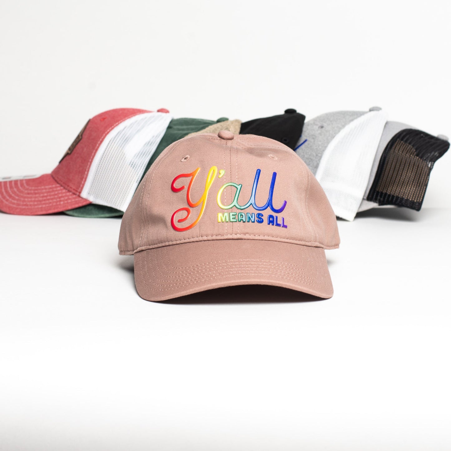 Yall Means All Dad Hat - Pride Edition by Music City Creative