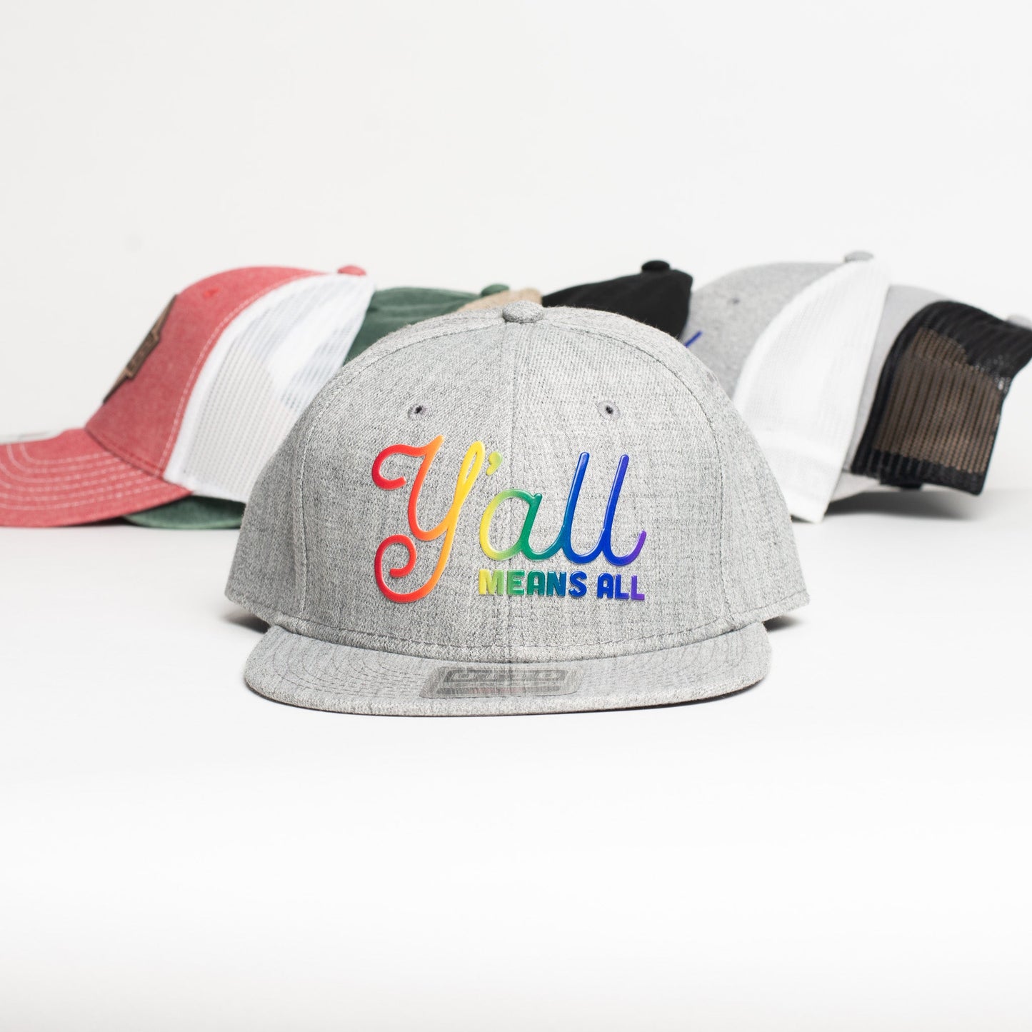 Yall Means All Flatbill Hat - Pride Edition by Music City Creative