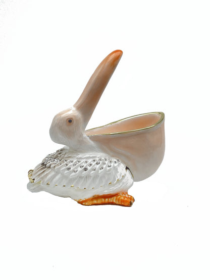 White pelican trinket box by Keren Kopal