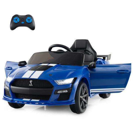 12V Licensed Ford Mustang Shelby GT500 Kids Ride on Car with Remote Control for Kids Aged 3-8-Blue by VYSN