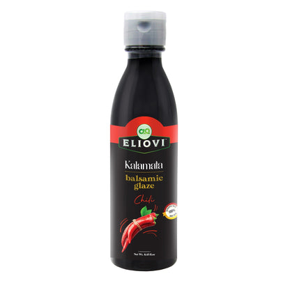 Eliovi  Balsamic Glaze Chili 8.45 Fl. Oz - A Kalamata Chili Balsamic Glaze - A Bold and Spicy Twist on Classic Condiment by Alpha Omega Imports