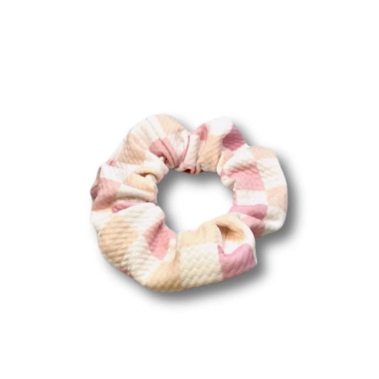 Mini Pink Checkered Bullet Scrunchie by Enchanted Scrunch