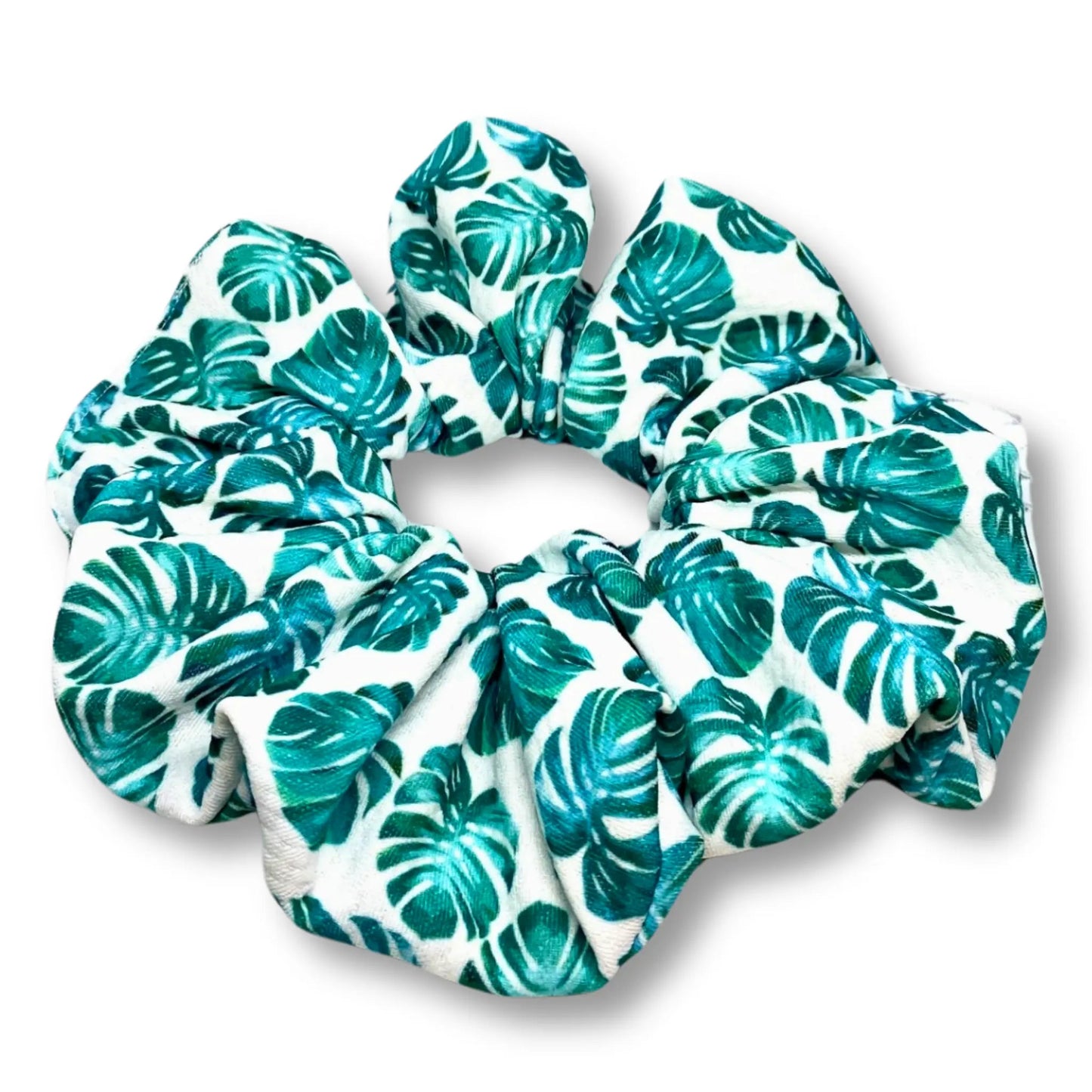 Monstera Leaf Bullet Scrunchie by Enchanted Scrunch