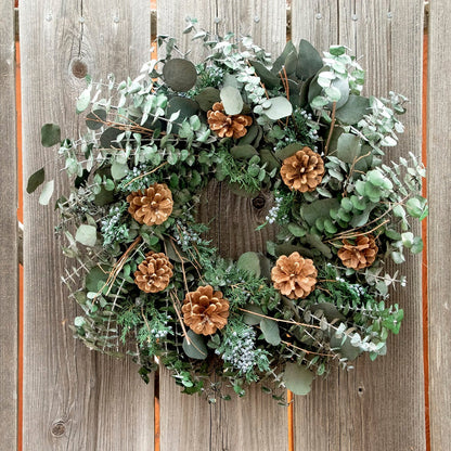 Eucalyptus Juniper & Pinecone Wreath by Andaluca Home