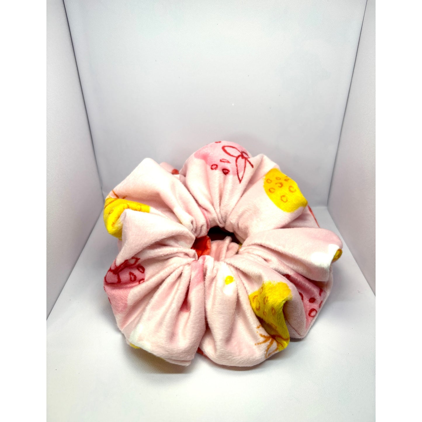 Pink Fruit Minky Scrunchie by Enchanted Scrunch