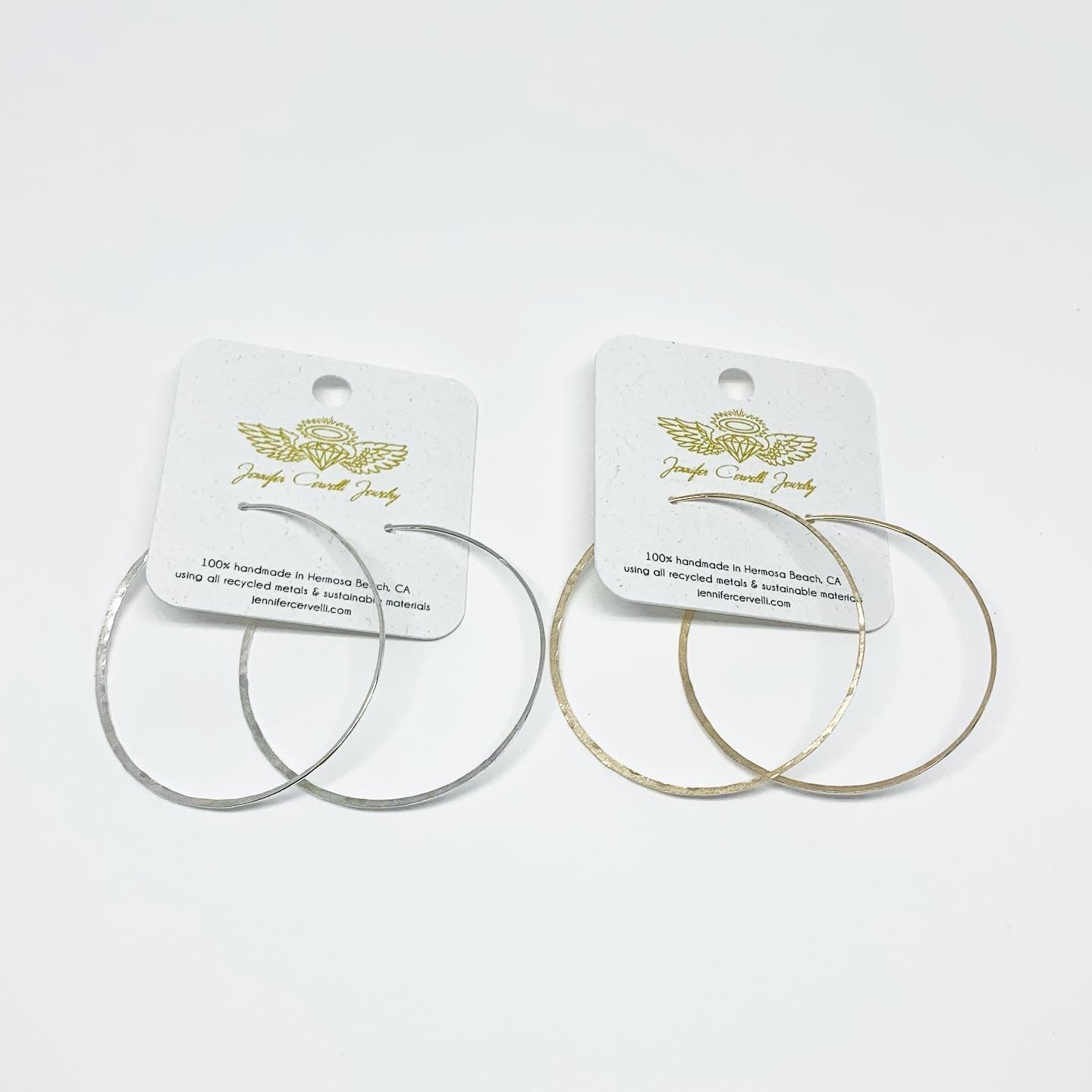 Crescent Moon Hoop Earrings by Jennifer Cervelli Jewelry